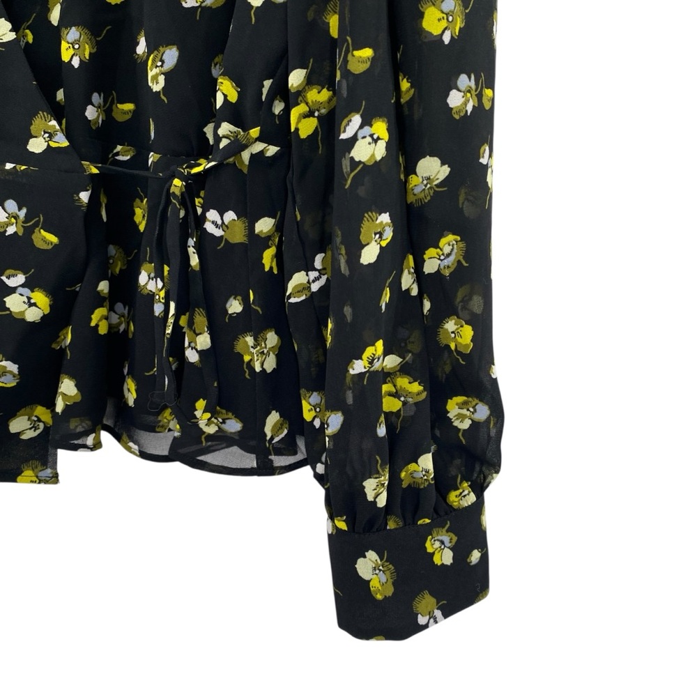 Banana Republic Floral Wrap Top Black New - Picture 3 of 13